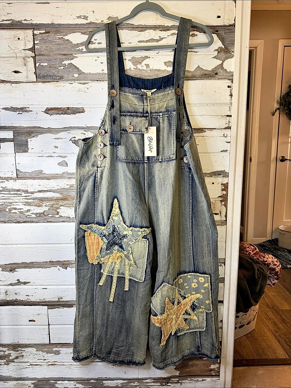 Blue Velvet ❤️Denim Overalls with Appliqué Size Small NWT((1132 A